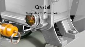  Presentation with compressor - PPT theme featuring air compressor on white background background and a light gray colored foreground