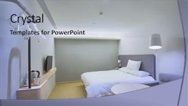  Presentation with decoration - PPT theme consisting of air con - modern house interior decoration background and a  colored foreground