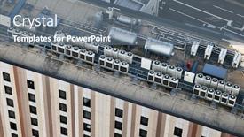  Presentation with exchangers - Theme featuring air-conditioner-heat-exchangers background and a gray colored foreground