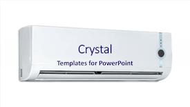  Presentation with conditioner - Audience pleasing theme consisting of air conditioner isolated on white backdrop and a sky blue colored foreground