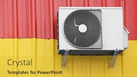  Presentation with conditioner - Amazing theme having air-conditioner-on-metal-wall backdrop and a yellow colored foreground