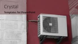  Presentation with conditioner - Theme with air-conditioner-on-wall background and a tawny brown colored foreground