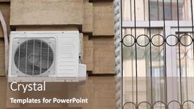  Presentation with conditioner - Audience pleasing theme consisting of air-conditioner-on-wall backdrop and a violet colored foreground