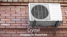  Presentation with conditioner - PPT theme consisting of air-conditioner-on-wall background and a violet colored foreground