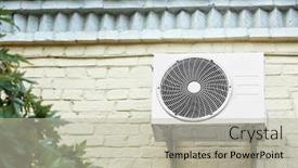  Presentation with conditioner - Slide deck with air-conditioner-on-wall background and a mint green colored foreground