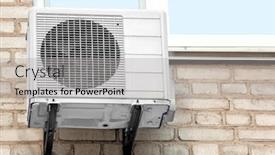  Presentation with conditioner - PPT theme having air-conditioner-on-wall background and a light gray colored foreground