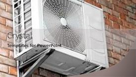  Presentation with conditioner - Audience pleasing slides consisting of air conditioner on wall of building outdoors backdrop and a light gray colored foreground