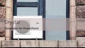  Presentation with conditioner - Audience pleasing PPT layouts consisting of air-conditioner-on-window-sill backdrop and a light gray colored foreground