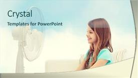  Presentation with weather - Beautiful slide set featuring air cooler - summer weather and equipment concept backdrop and a sky blue colored foreground