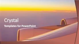  Presentation with aircraft - Presentation theme with jet airways - arial view from modern aircraft background and a coral colored foreground