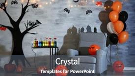  Presentation with party - Colorful PPT layouts enhanced with 31 - interior of room decorated backdrop and a gray colored foreground