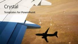  Presentation with take - Beautiful slide deck featuring civil aviation - passanger plane preparing to take backdrop and a lemonade colored foreground