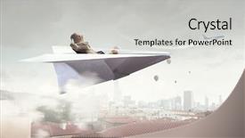  Presentation with take - Presentation theme enhanced with aviation career - take a short break mixed background and a light gray colored foreground