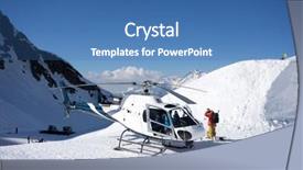  Presentation with rescue helicopter - Presentation design enhanced with white rescue helicopter parked background and a teal colored foreground