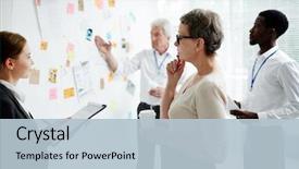  Presentation with crash - Theme featuring air crash in working environment background and a light blue colored foreground