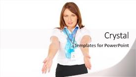  Presentation with flight attendant - Cool new PPT layouts with attendant or stewardess presenting emergency backdrop and a sky blue colored foreground
