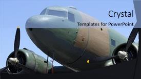 Presentation with air plane - Theme consisting of air defence - dakota douglas c-47 transport plane background and a light blue colored foreground