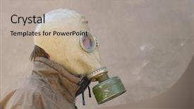  Presentation with nuclear weapons and gas mask - Cool new presentation with air defence - man in gas mask backdrop and a  colored foreground