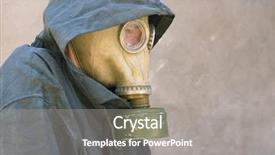  Presentation with nuclear weapons and gas mask - Colorful presentation theme enhanced with air defence - man in gas mask backdrop and a gray colored foreground
