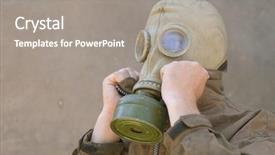  Presentation with concrete - Beautiful presentation featuring air defence - man in gasmask and dirty backdrop and a gray colored foreground