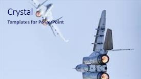  Presentation with fighter jets - Cool new slides with air defence - two fast fighter jets battle backdrop and a sky blue colored foreground