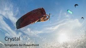  Presentation with sound waves wave oscillating - Audience pleasing presentation consisting of air drop - kitesurfing kiteboarding action photos man backdrop and a light blue colored foreground
