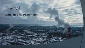  Presentation with air pollution - PPT theme consisting of air-environment-pollution-concept-smoke background and a light blue colored foreground