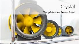  Presentation with exhibition - Slide deck enhanced with air fans ventilation exhibition sample background and a white colored foreground