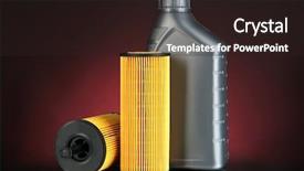  Presentation with motor oil - Slide deck with air filtration - car oil filters and motor background and a wine colored foreground