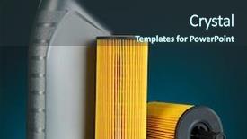  Presentation with motor oil - PPT theme consisting of air filtration - car oil filters and motor background and a  colored foreground