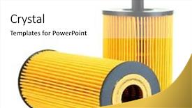  Presentation with air filtration - Audience pleasing slide set consisting of air filtration - car oil filters isolated backdrop and a white colored foreground