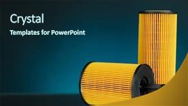  Presentation with air filtration - Amazing PPT theme having air filtration - car oil filters on dark backdrop and a navy blue colored foreground