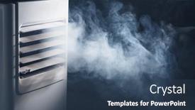  Presentation with air filtration - Theme consisting of air-filtration-system-removes-smoke background and a ocean colored foreground