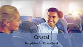 Presentation with air transport - Amazing PPT layouts having air flights concept - happy passenger backdrop and a teal colored foreground