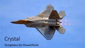  Presentation with force - Presentation design enhanced with air force - f-22 raptor fighter jet background and a light blue colored foreground