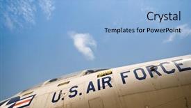  Presentation with force - Colorful presentation enhanced with air force jet backdrop and a light blue colored foreground