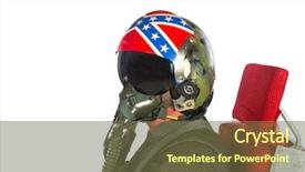  Presentation with aircraft - Presentation having air force symbol - crew american aircraft in full background and a tawny brown colored foreground