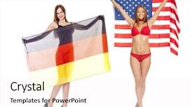  Presentation with air force - Theme featuring air force symbol - germany and the united states background and a sky blue colored foreground