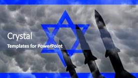  Presentation with israel - Beautiful PPT layouts featuring air force symbol - israel flags and rocketson sky backdrop and a ocean colored foreground