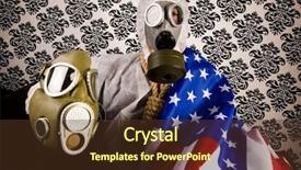  Presentation with oil and gas - PPT theme featuring air force symbol - madman gas mask background and a  colored foreground