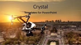  Presentation with paris france - Audience pleasing slides consisting of air france - drone flying above paris city backdrop and a yellow colored foreground