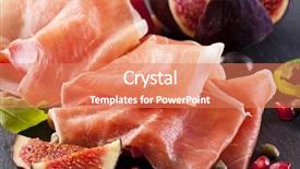  Presentation with black - Audience pleasing theme consisting of air france - prosciutto with figs backdrop and a coral colored foreground