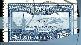  Presentation with art deco - Beautiful slide set featuring air france - rare vintage french aircraft stamp backdrop and a light blue colored foreground