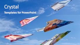  Presentation with high rise building cutaway - PPT theme featuring air france - swiss franc banknotes as toy background and a teal colored foreground