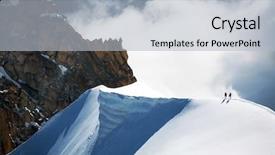  Presentation with air france - PPT theme featuring air france - team of two alpinists climbing background and a light blue colored foreground