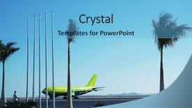  Presentation with airline industry airport parking aircraft - Presentation theme consisting of air freight - aircraft in airport background and a light blue colored foreground