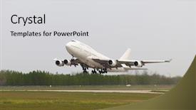  Presentation with air freight - Audience pleasing slide set consisting of air freight - huge cargo plane being towed backdrop and a light gray colored foreground