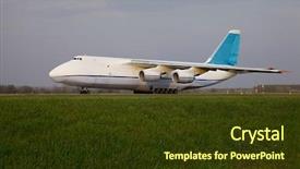 Presentation with cargo plane - Colorful slide set enhanced with air freight - huge cargo plane backdrop and a tawny brown colored foreground