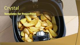  Presentation with grill - Colorful slide set enhanced with air-fryer-grill-potato backdrop and a tawny brown colored foreground