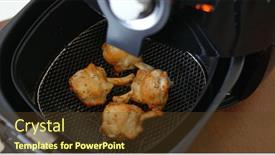  Presentation with chicken - PPT theme consisting of air-fryer-homemade-crispy-chicken background and a tawny brown colored foreground